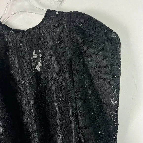 NWT Express Lace Puff Sleeve Top Black Size Small S NEW $88 - Picture 4 of 16